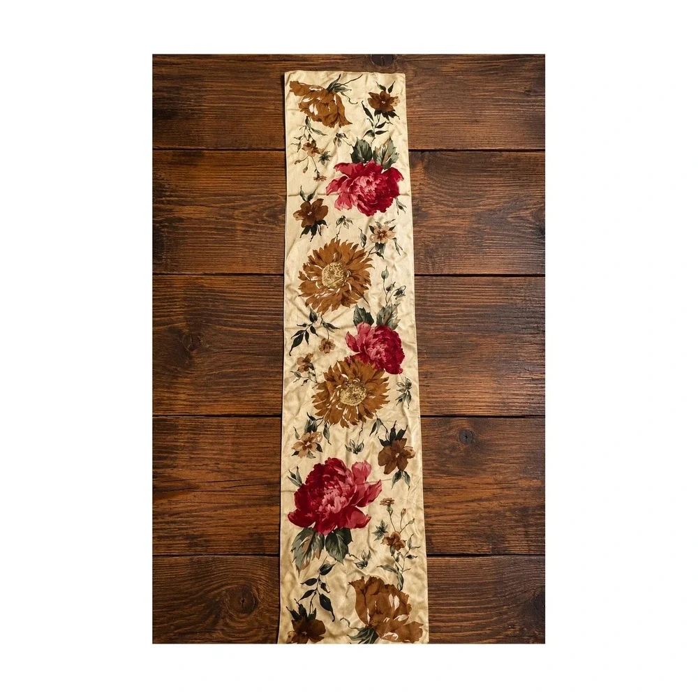 Echo Floral Scarf Womens OS Beige Good Silk Like Rectangular Botanical 11x52